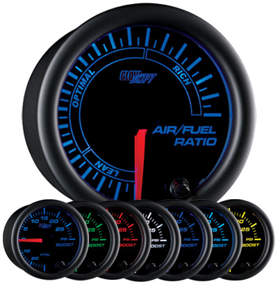 7 Color Air/Fuel Ratio Gauge – Black